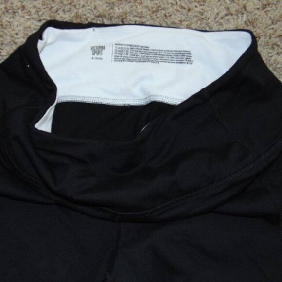Womens Victorias Secret Sport VSX Leggings Medium Black White Yoga Workout Pants - Picture 5 of 5